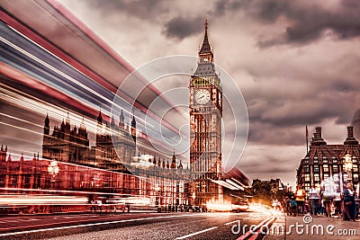 The Big Ben and the House of Parliament at night, London, UK Editorial Stock Photo