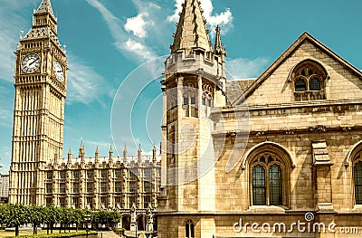 Big Ben and Houses of Parliament - London, UK Stock Photo