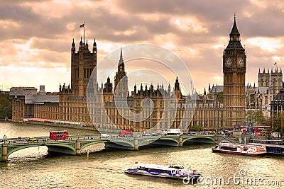 Big Ben and Houses of Parliament, London, UK Editorial Stock Photo