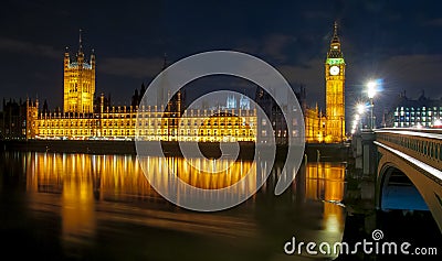 Big Ben and Houses of parliament at night, London, UK Stock Photo