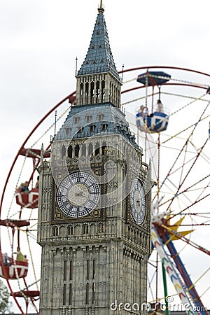 Big Ben and London Eye Editorial Stock Photo