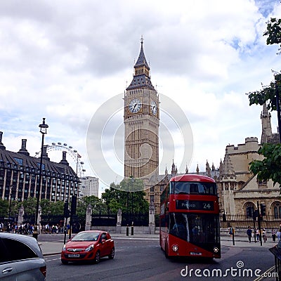 Big Ben from Parliament Square, London Editorial Stock Photo