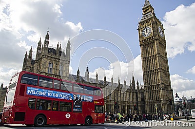 The big ben and the red bus Editorial Stock Photo