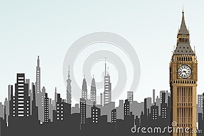 Big Ben Tower Vector Illustration