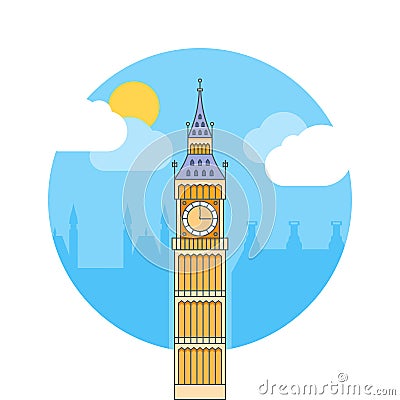 Big ben tower Vector Illustration