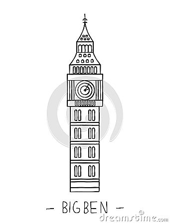 Big Ben clip art Vector Illustration