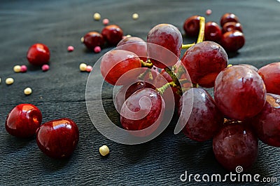 Big berries. Sweet food. Beautiful dessert, Stock Photo