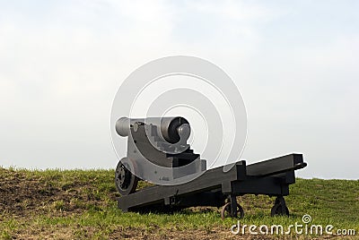 Big black cannon Stock Photo