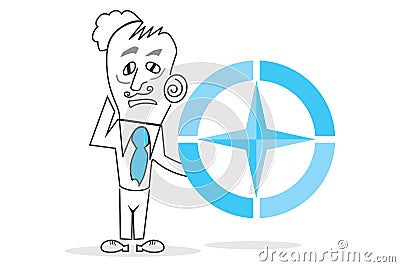 Big Blue Compass Stock Photo