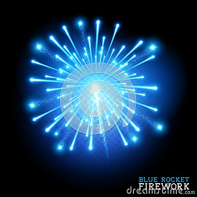 Big Blue Firework Vector Illustration