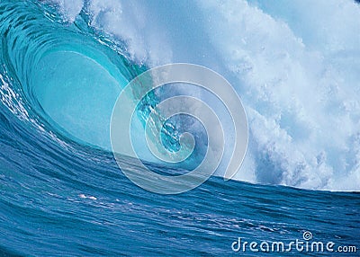 Big Blue Ocean Wave Stock Photo