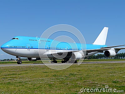 Big blue plane Stock Photo