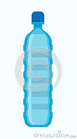 Big blue plastic bottle of fresh potable water. Vector Illustration