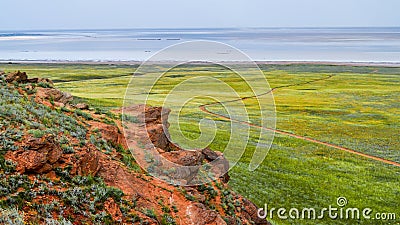 Big Bogdo mountain. Russia. Astrakhan Stock Photo