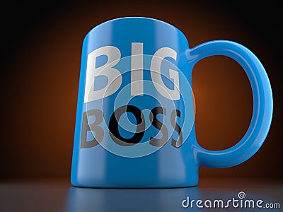 Big Boss Blue Cup Stock Photo