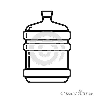 Big bottle of water for delivery icon vector or large bottled gallon line outline art style clipart isolated on white Vector Illustration