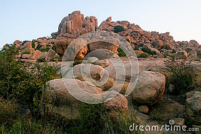 Big boulders in hampi Stock Photo