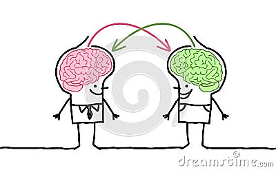 Big brain men & exchange Vector Illustration