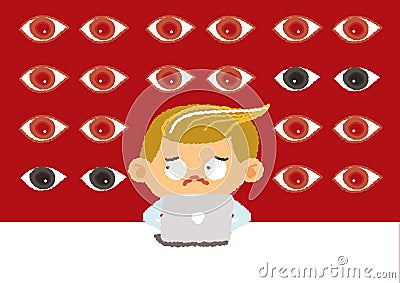 Big brother concept, internet security and safety Vector Illustration