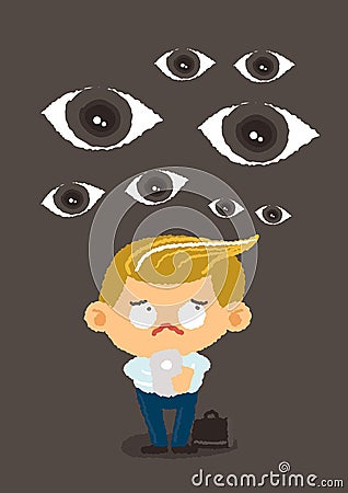 Big brother concept, internet security and safety Vector Illustration