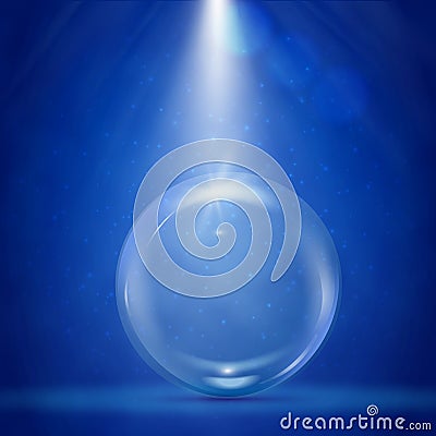 Big bubble with stage illumination Vector Illustration