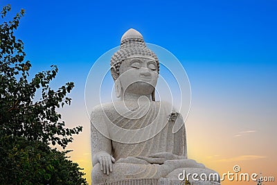 Big Buddha Phuket thailand. Big Buddha statue made of small white marble blocks is very beautiful. Lovely background Sky Stock Photo