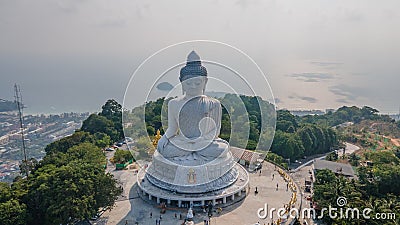 Big Buddha statue in Phuket. Thailand. Aerial view. Drone photo Editorial Stock Photo