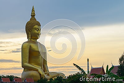 The Big Buddha at Wat Muang Temple, Angthong Stock Photo