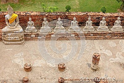 Big buddha in Wat Yai Chaimongkol, Ayutthaya Stock Photo