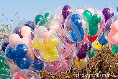 Big bunch of Mickey Mouse balloons at Disneyland Editorial Stock Photo