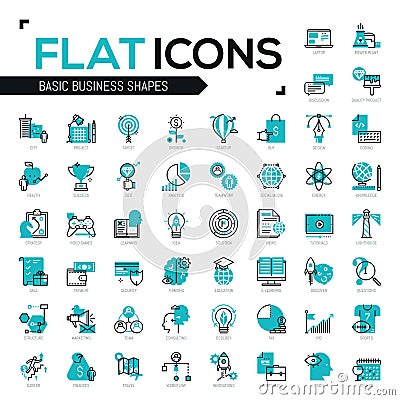 Big bundle of modern icons in thin line style Vector Illustration