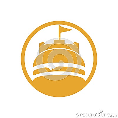 Burger castle vector logo design. Fort burgher logo design. Vector Illustration