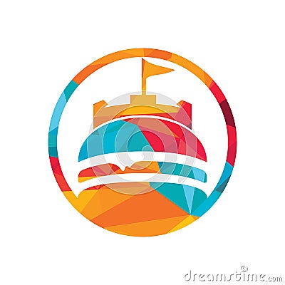 Burger castle vector logo design. Fort burgher logo design. Vector Illustration