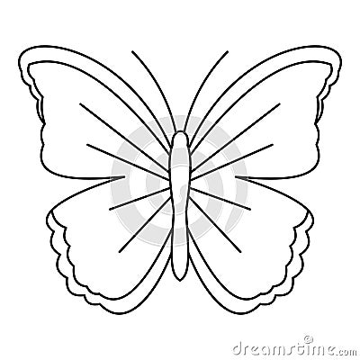 Big butterfly icon, outline style Vector Illustration