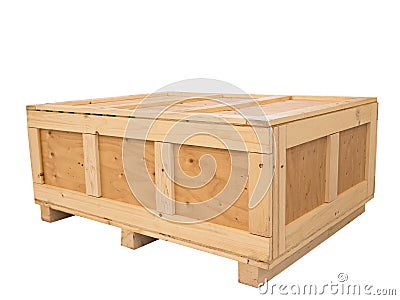 Big cargo wooden crate Stock Photo