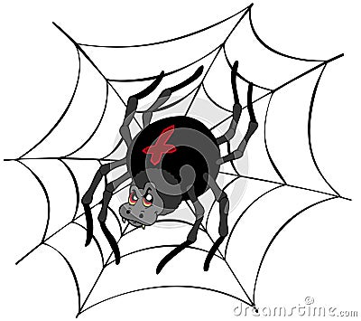 Big cartoon spider Vector Illustration