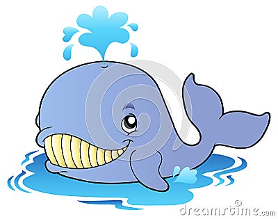 Big cartoon whale Vector Illustration