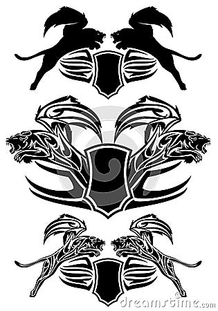 Big cat vector emblems Vector Illustration