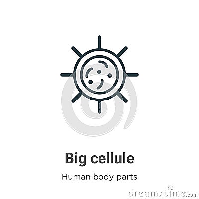 Big cellule outline vector icon. Thin line black big cellule icon, flat vector simple element illustration from editable human Vector Illustration