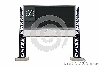 Medium center scoreboard stadium isolated on white background. u Stock Photo