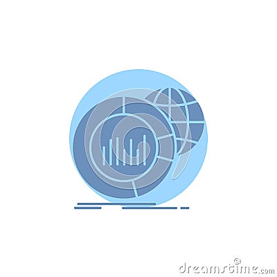 Big, chart, data, world, infographic Glyph Icon Vector Illustration