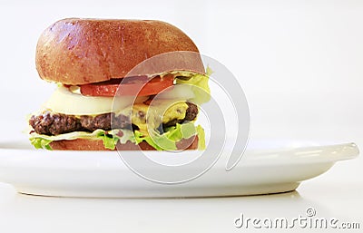 Big cheeseburger Stock Photo