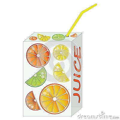 Big citrus juce in box Stock Photo