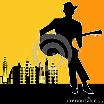 Big City Blues Vector Illustration