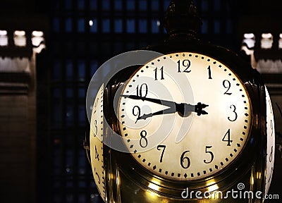 Big Clock in New York`s Grand Central Station Stock Photo