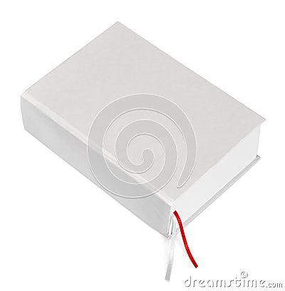 Big closed white book Stock Photo