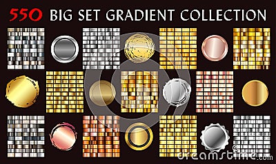 Big collection colorful gradients. Vector Illustration