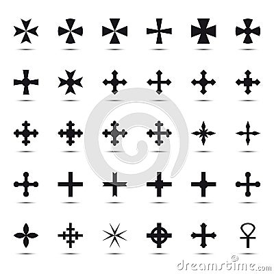 Big collection of crosses Vector Illustration