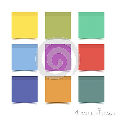 Big collection of Sticky note paper pieces Vector Illustration