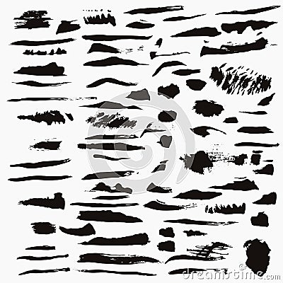 Big collection of vector grunge strokes Stock Photo